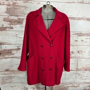 Vintage Herman Kay Red Wool Blend Peacoat